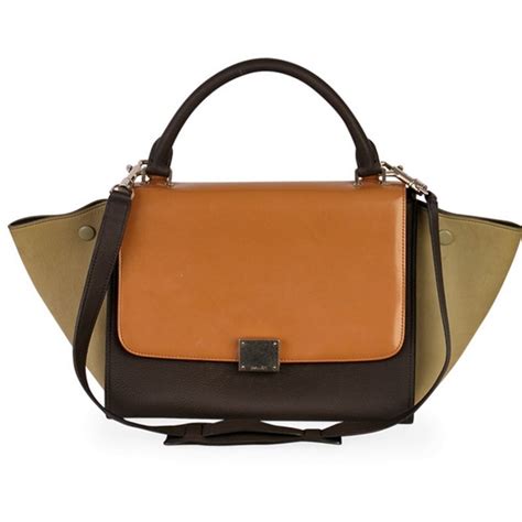 celine bullhide calfskin small trapeze bag|Celine.